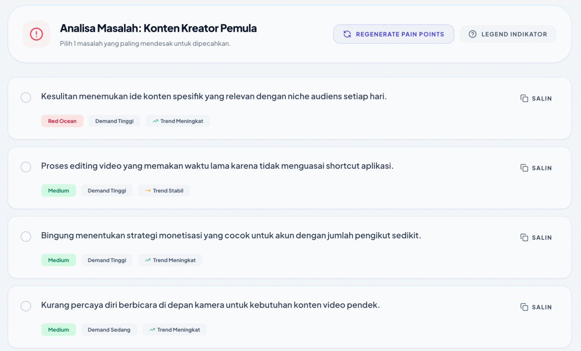 Pilihan Masalah Berdasarkan Trend