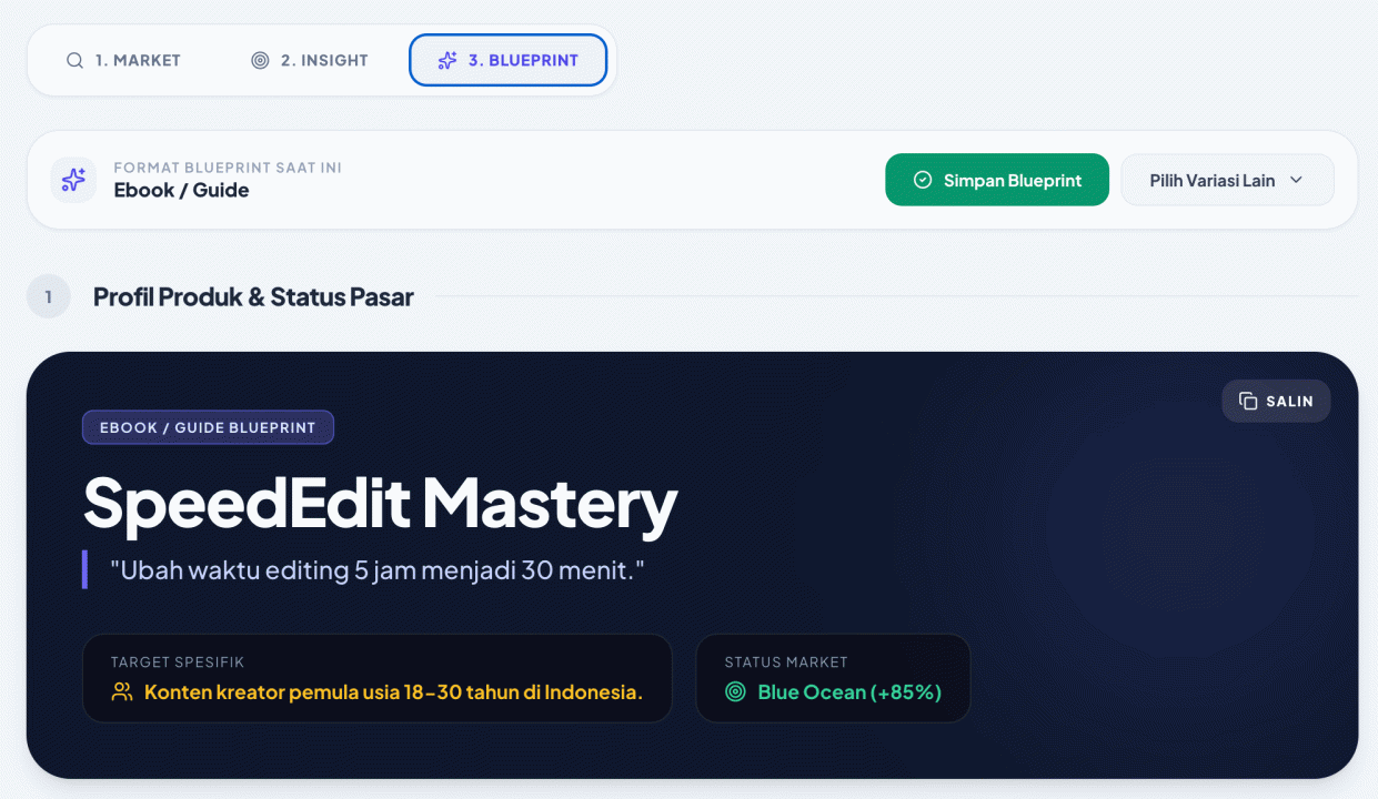 Halaman Utama Tampilan Produk IDEASY