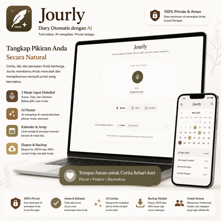 Infografis fitur utama aplikasi Jourly