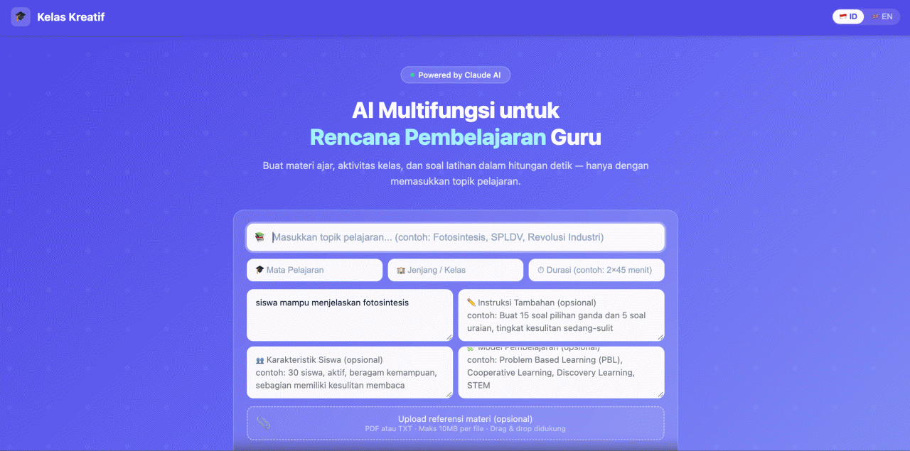 Buat Rencana Pembelajaran Dengan Otomatis Berbasis AI