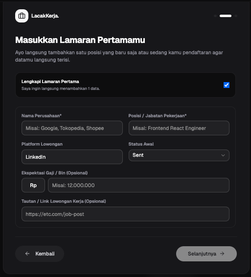 Form Input Detail Lamaran