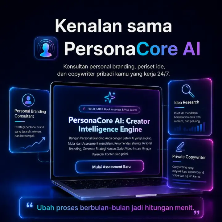 Dashboard Utama Aplikasi PersonaCore AI