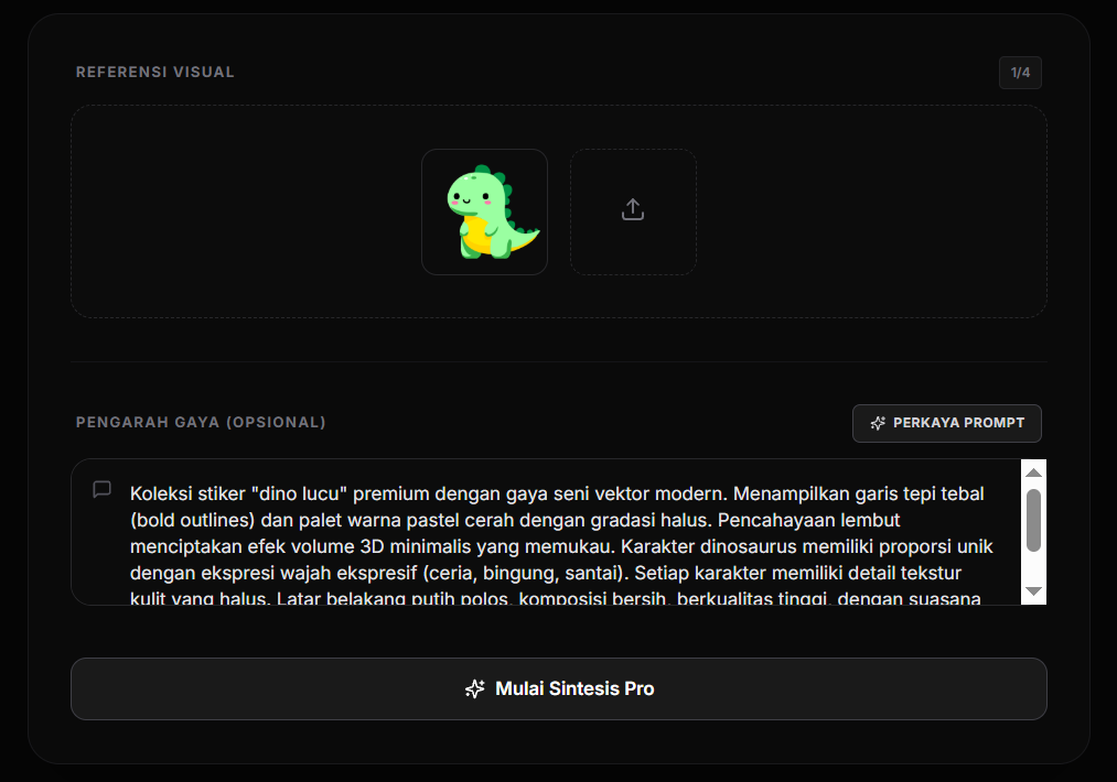 Proses Generate Sticker Pack Studio