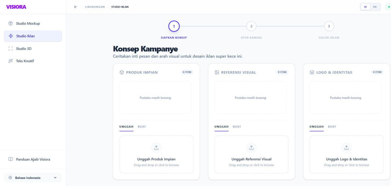 Content Creator menggunakan Visiora untuk konten media sosial