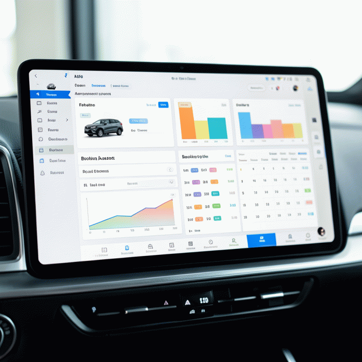 Digital dashboard interface for managing rental assets, showing organized inventory and booking schedules.