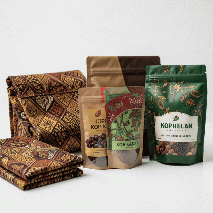 Berbagai macam produk UMKM Indonesia yang ditata secara profesional, siap dijadikan bahan iklan digital.
