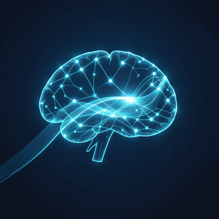 Visualisasi konseptual proses AI membantu menyusun struktur persona yang kompleks dan terstruktur.