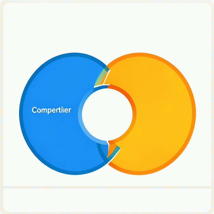 Conceptual visualization of identifying market gaps between competitor and opportunity.