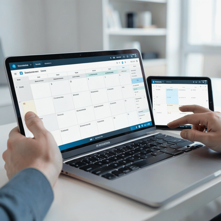 Sistem penjadwalan otomatis untuk booking sewa yang mudah diakses melalui layar digital.