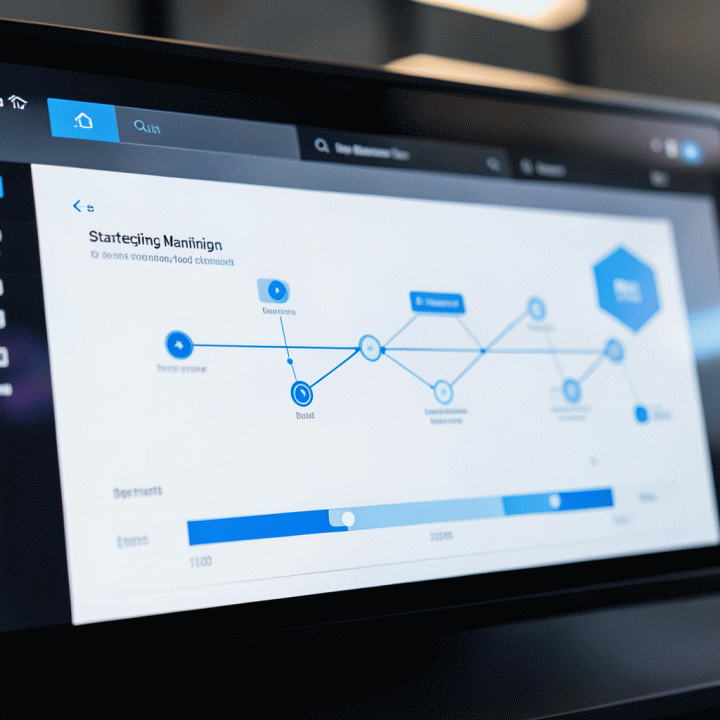 Dashboard strategi bisnis digital yang terorganisir dan terukur.