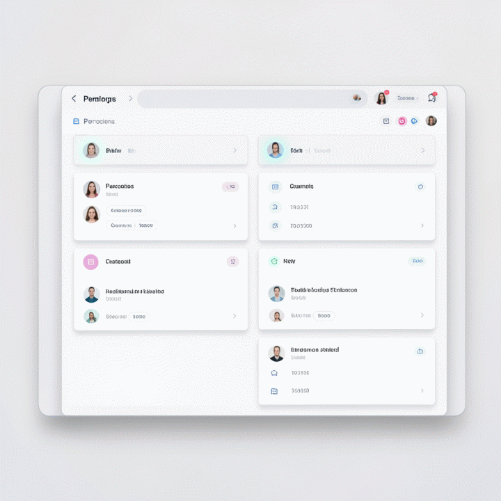 Minimalist dashboard interface for managing structured user personas in an AI tool.