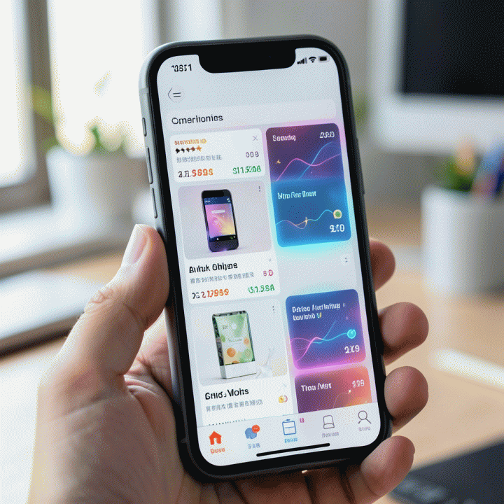 Tampilan perbandingan harga produk kompetitor di layar smartphone.