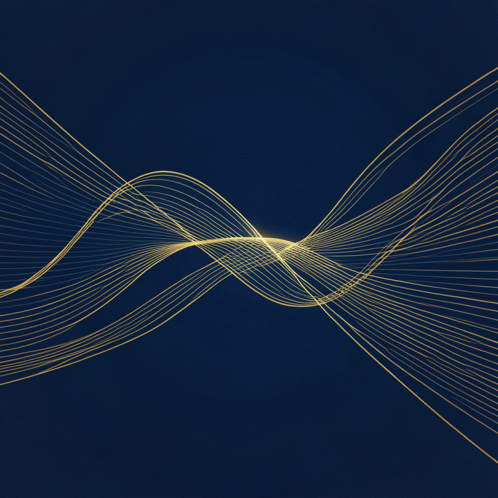 Abstract visualization of market trend prediction and future digital advertising trends.