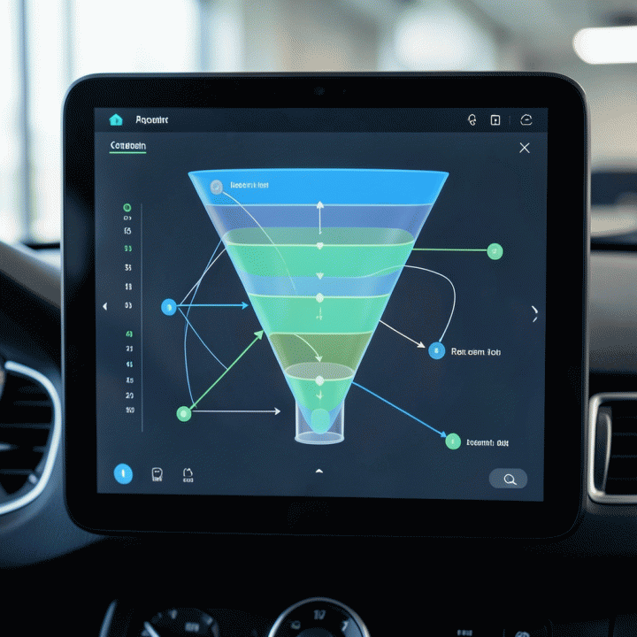 Digital dashboard showing a job application tracking funnel visualization for career optimization.