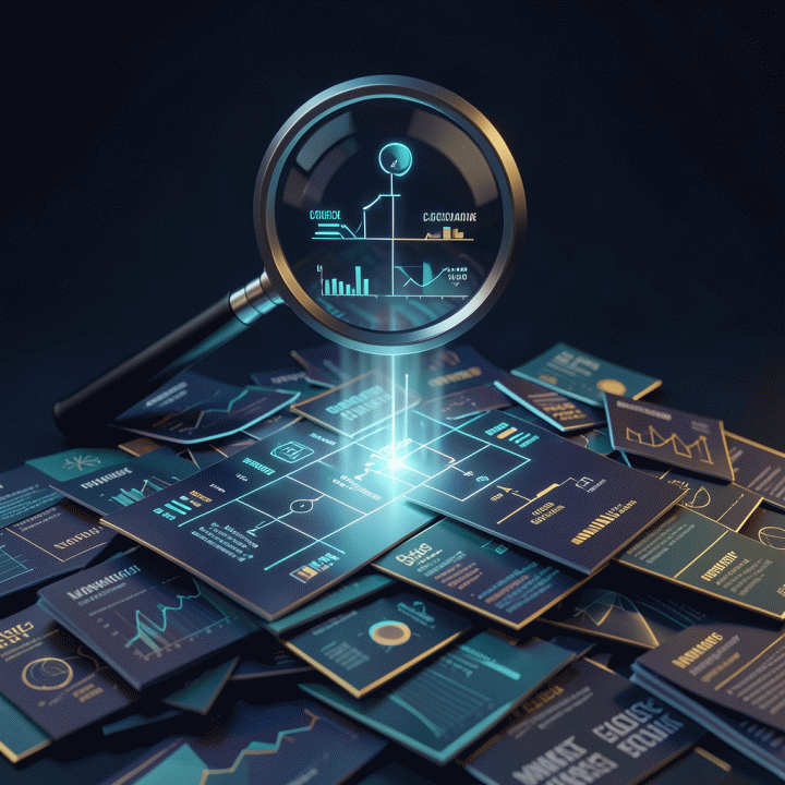 Visualisasi konseptual yang menunjukkan proses otomatisasi: data pemasaran yang berantakan diubah menjadi blueprint strategi yang rapi dan jelas.