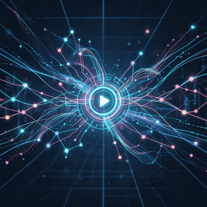 Abstract visualization of an AI algorithm analyzing Shopee sales data streams for trend prediction.
