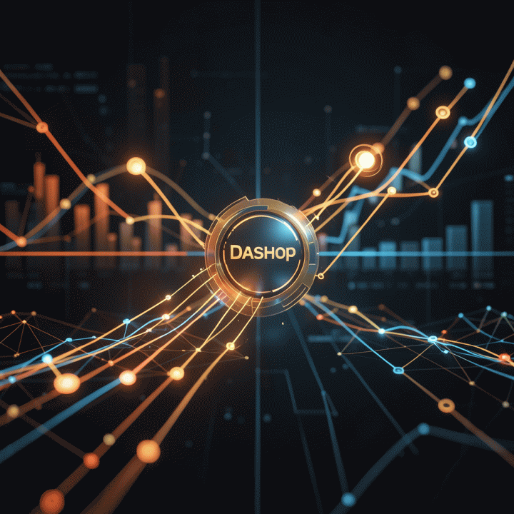 Visualisasi abstrak aliran data yang mengoptimalkan dan mendorong pertumbuhan bisnis e-commerce.