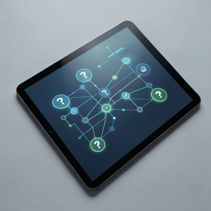 Visualisasi antarmuka digital yang menunjukkan proses transformasi pain points pelanggan menjadi blueprint bisnis yang terstruktur.