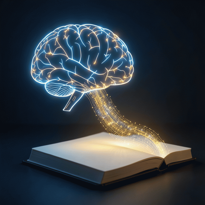 Ilustrasi konseptual yang menunjukkan proses curahan pikiran yang berantakan (brain dump) diolah menjadi jurnal yang terstruktur dan jelas.