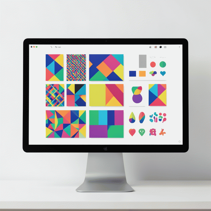 Mood board digital yang menampilkan koleksi aset visual yang konsisten dan siap pakai untuk konten profesional.