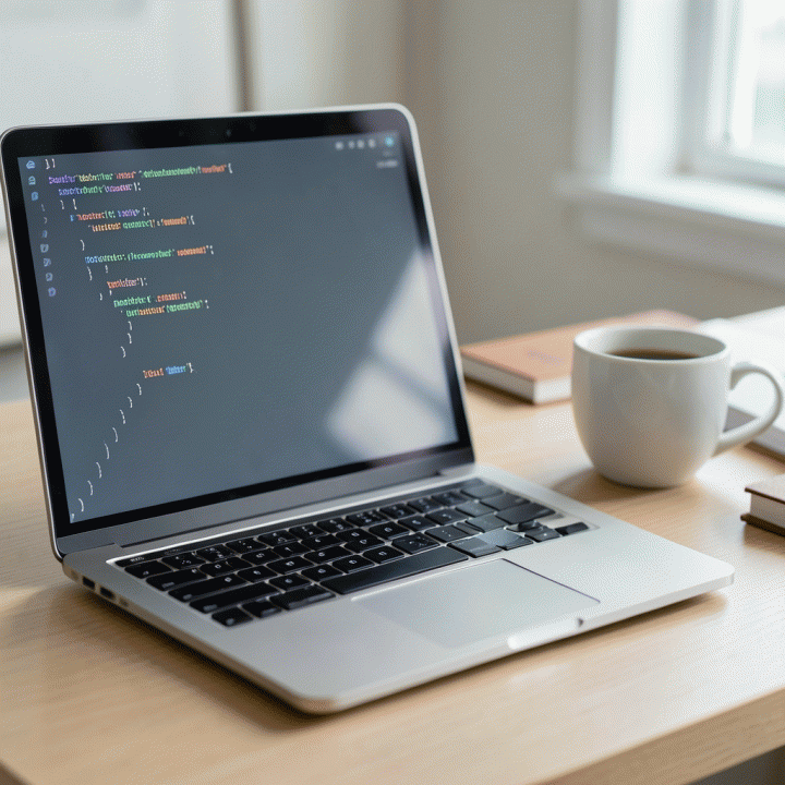 Gambar laptop dengan tampilan fokus dan produktivitas, mewakili kemampuan meningkatkan konsentrasi saat bekerja di komputer.