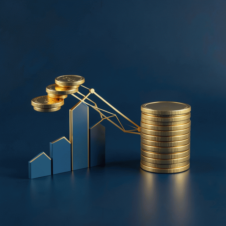 Ilustrasi visualisasi proses menghitung HPP yang akurat untuk mencapai profit margin maksimal.