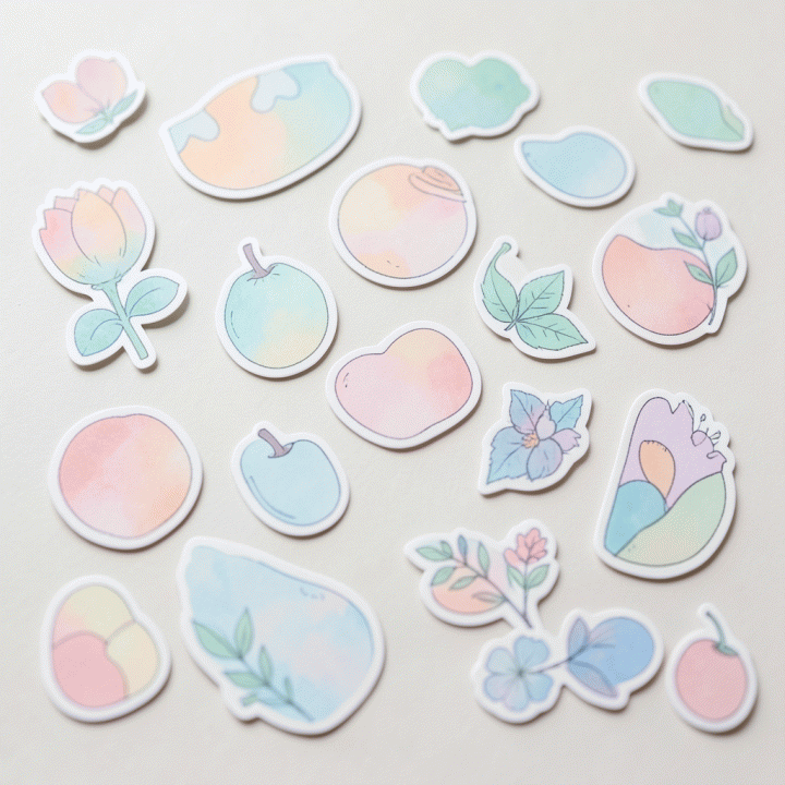 Koleksi aset stiker digital yang varian dan artistik.