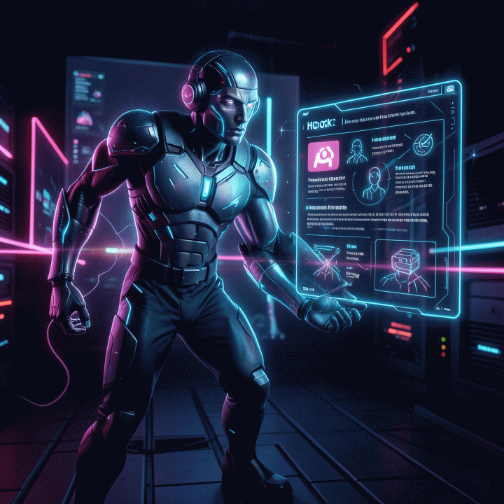 AI assisting a content creator in overcoming creative block to generate a viral video hook.