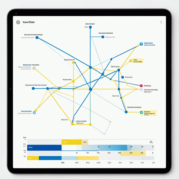 Tampilan visual itinerary perjalanan multi-destinasi yang terorganisir dengan baik pada layar digital.