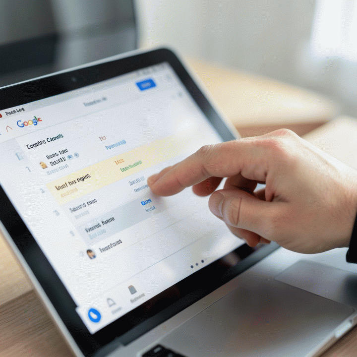 Tangan yang sedang menggunakan tablet atau laptop untuk mengatur acara berulang pada kalender digital.