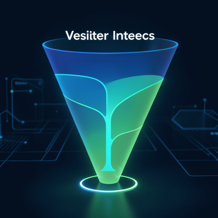 Visualisasi digital yang menunjukkan alur konversi yang efisien dan terstruktur dari pengunjung hingga konversi.