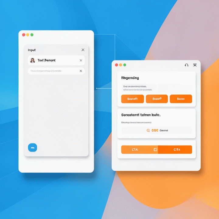 Diagram konsep alur kerja AI: memasukkan prompt teks dan secara instan menerima struktur sales page yang optimal di layar digital.