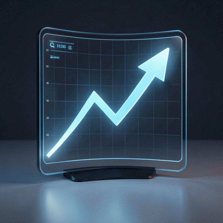 Abstract visual of a rising financial graph and profit margin arrow representing increased profit from accurate pricing.