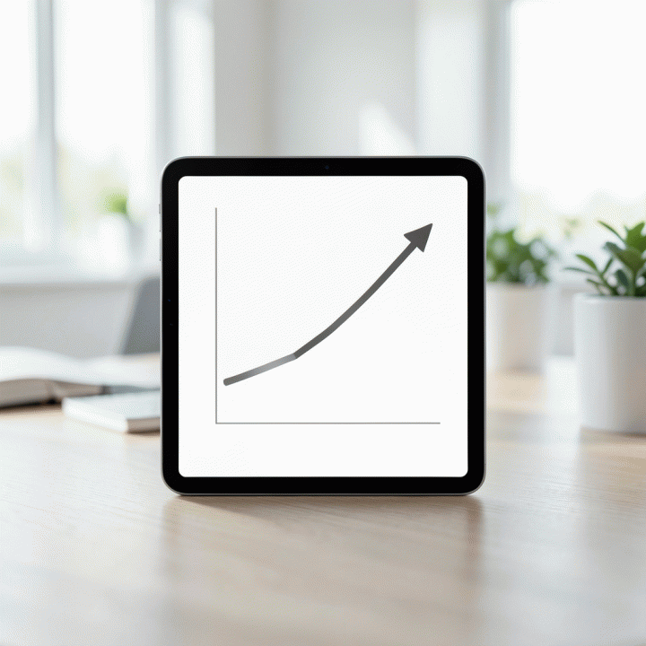 Grafik pertumbuhan profit margin yang menunjukkan peningkatan optimal setelah perhitungan harga jual yang tepat.
