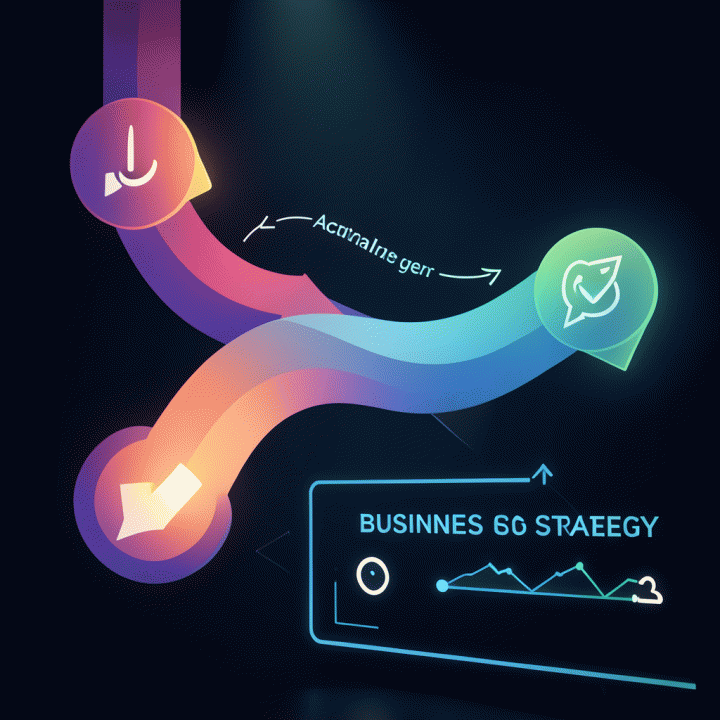 Abstract visualization of converting a persona into a concrete business strategy.