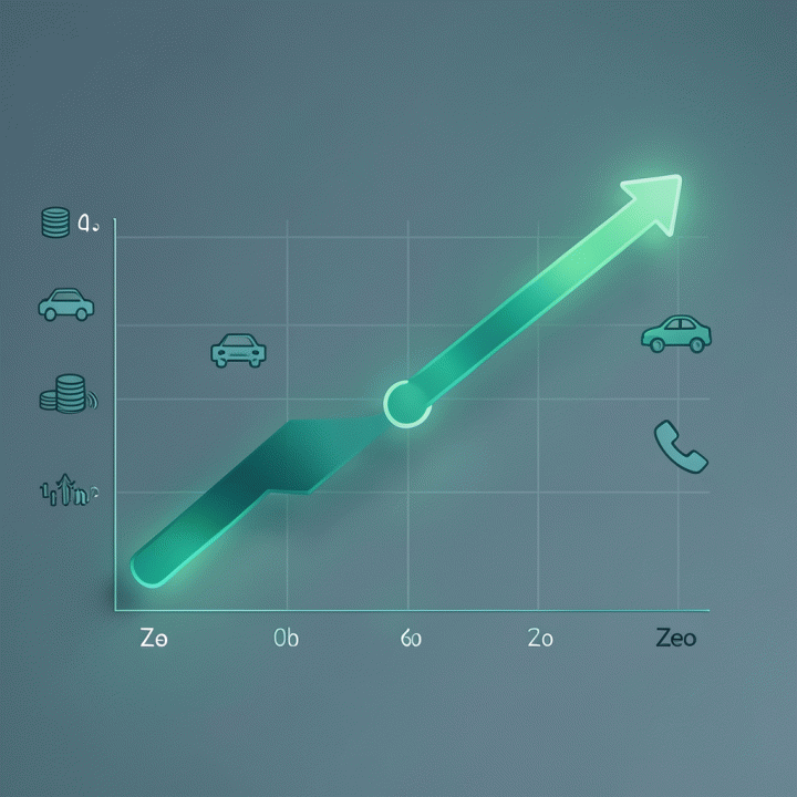 Visualisasi dashboard keuangan yang menunjukkan penurunan saldo utang secara bertahap dan terstruktur, menyoroti kemajuan menuju kebebasan finansial.