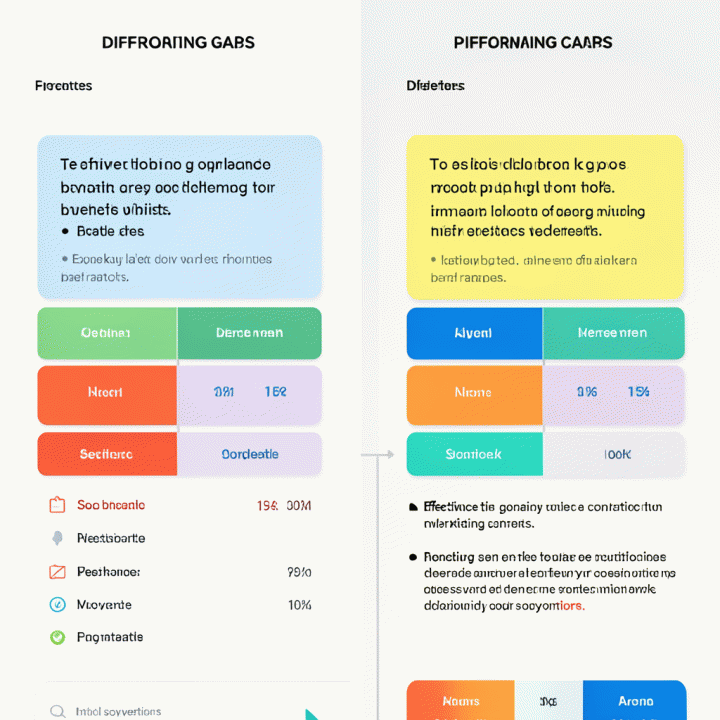 Comparison matrix visualizing differences in competitor ad copy and marketing performance to identify market gaps.