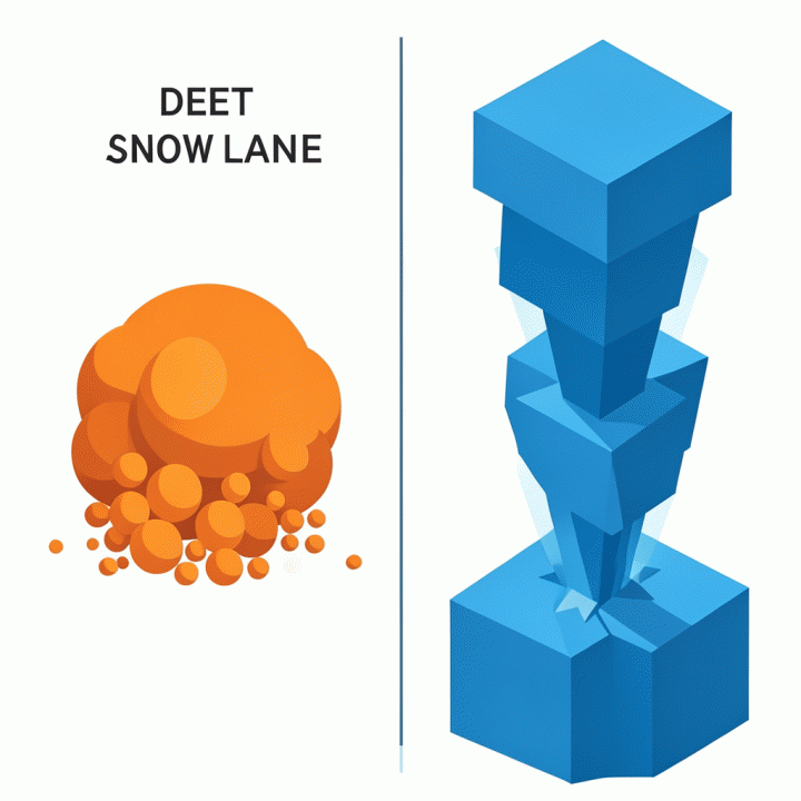 Perbandingan visual antara mekanisme Debt Snowball (pengumpulan kecil) dan Debt Avalanche (penghancuran struktural) dalam gaya infografis.
