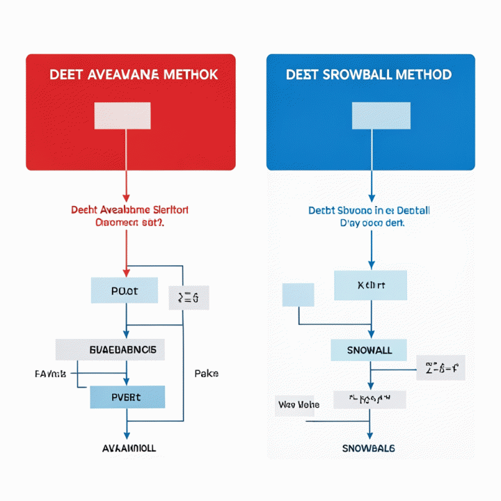 Perbandingan visual antara metode Debt Avalanche dan Debt Snowball untuk melunasi utang.