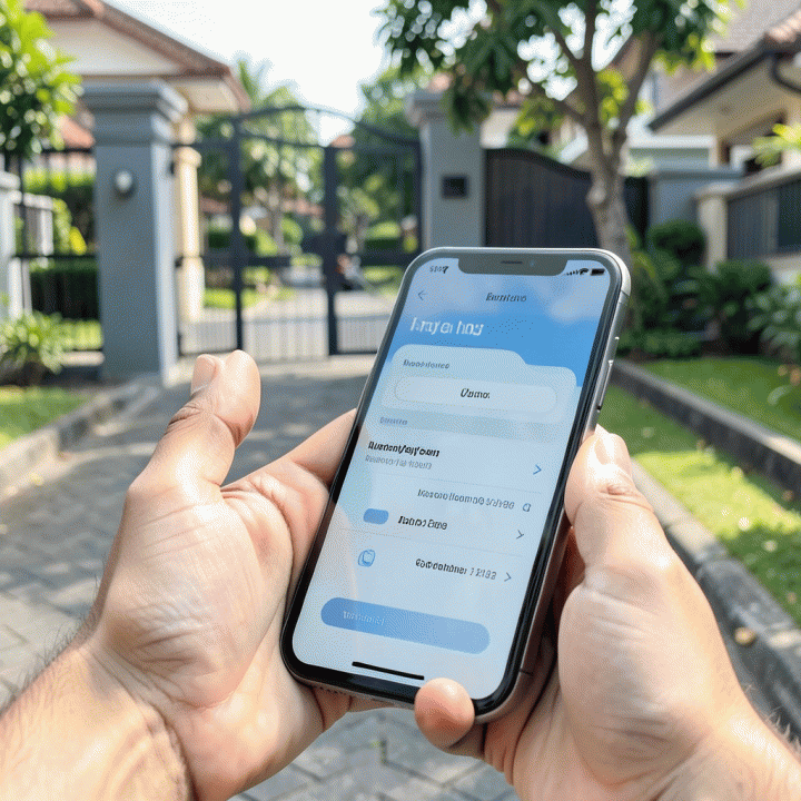 Tangan yang menggunakan tablet untuk mencatat data iuran atau profil warga di dashboard digital, menunjukkan kemudahan dan akurasi digitalisasi.