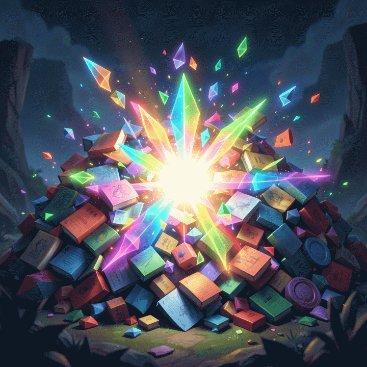 Abstract visual showing the transformation from scattered ideas to a structured content hook using AI.
