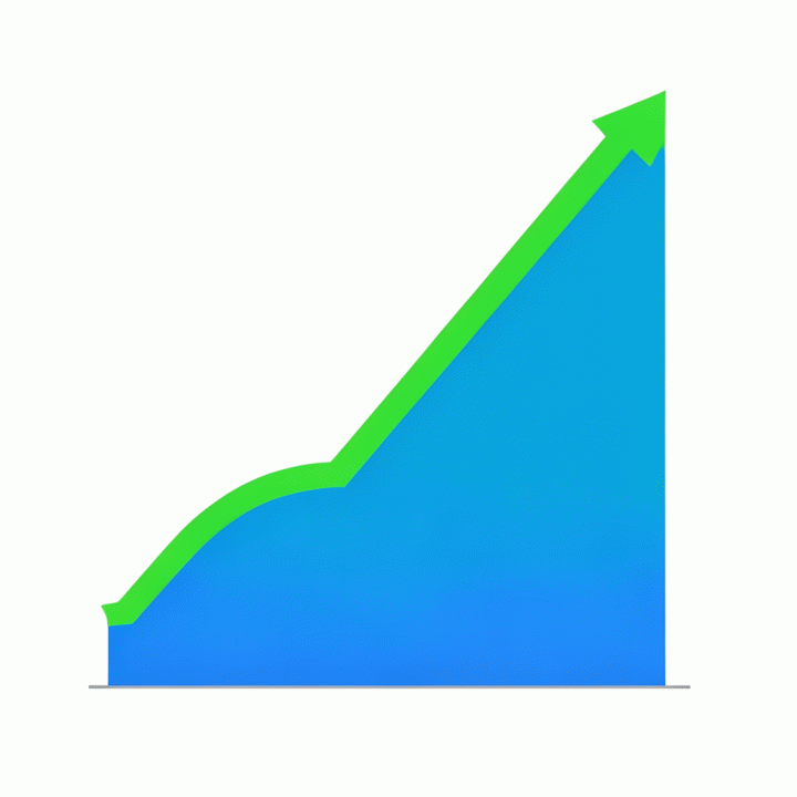 Visualisasi abstrak grafik yang menunjukkan kenaikan margin keuntungan yang jelas dan stabil, melambangkan strategi penetapan harga yang optimal.
