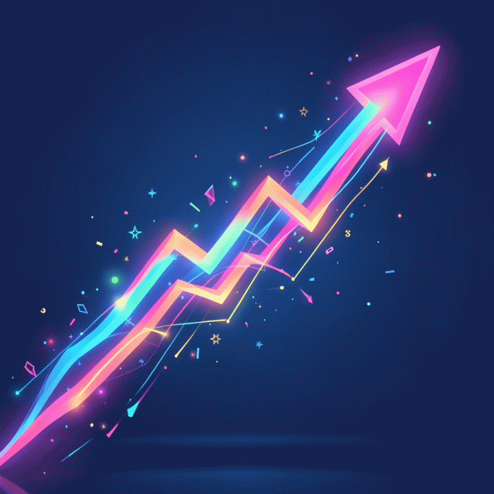 Abstract graph showing content viral growth and optimization through AI strategy.