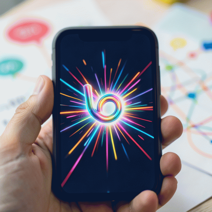 Tampilan close-up smartphone yang menunjukkan konsep visualisasi &lsquo;hook&rsquo; atau ide pembuka konten yang menarik perhatian.