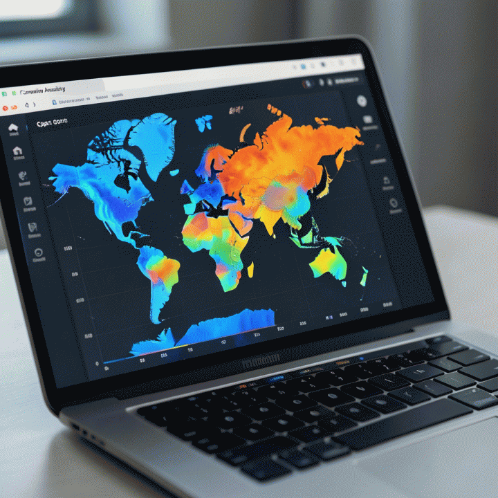 Visualisasi dashboard analisis kompetitor yang menunjukkan celah pasar yang potensial.