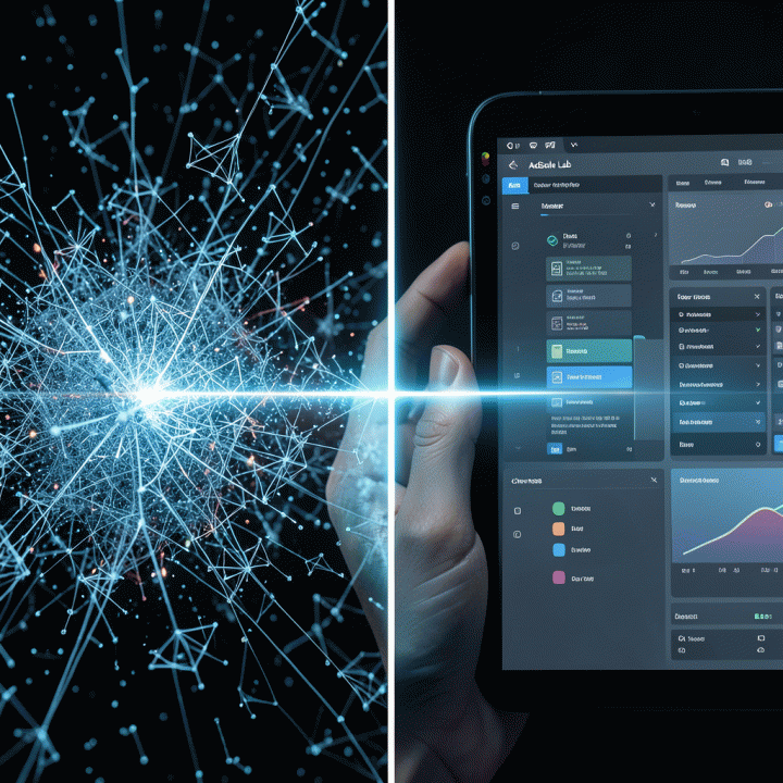 Perbandingan antara data pasar yang berantakan dengan insight yang terstruktur dan jelas, menunjukkan solusi otomatis.