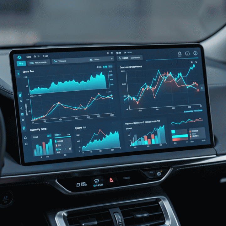 Tampilan dashboard analisis data digital yang canggih, menunjukkan konversi data kompleks menjadi insight strategis yang jelas dan actionable, ideal untuk perencanaan pemasaran.