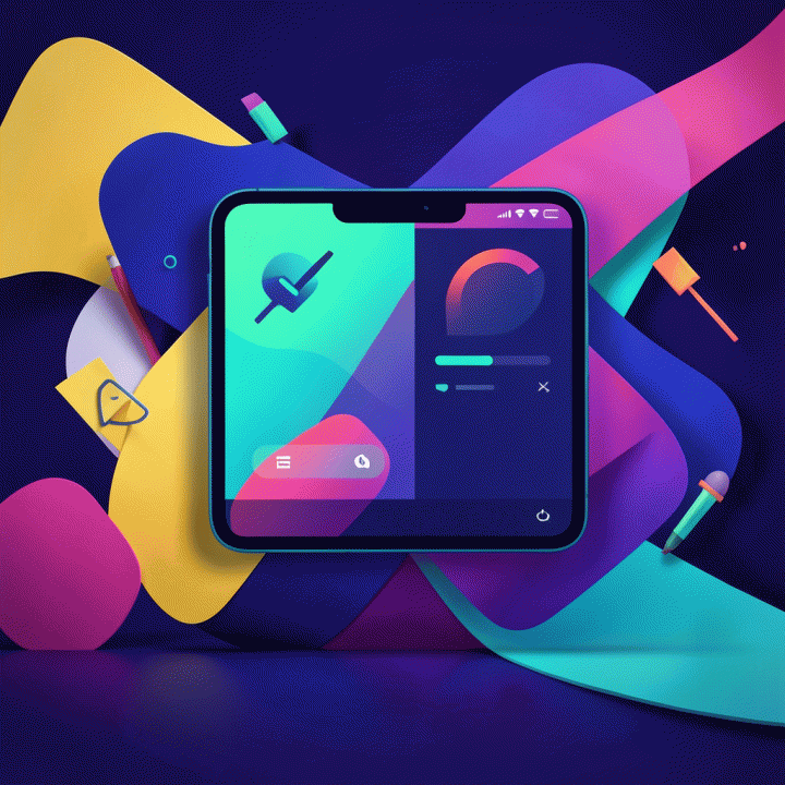 Abstract, high-contrast visual representing optimization strategy for video thumbnail design.