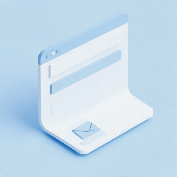 Ilustrasi struktur email lamaran kerja dengan bagian-bagian penting tanpa teks.