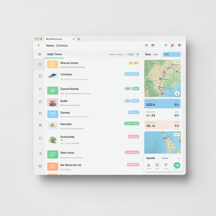 Abstract visualization of a structured solo Bali itinerary spreadsheet interface.